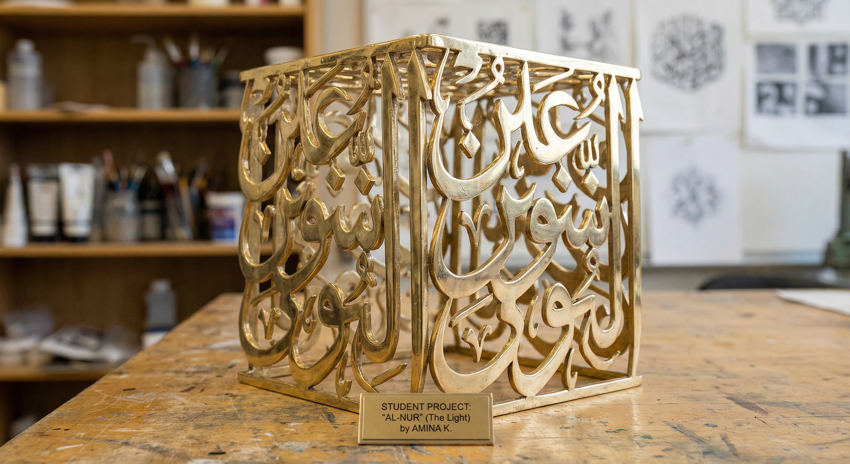 Ornate Thuluth sculpture