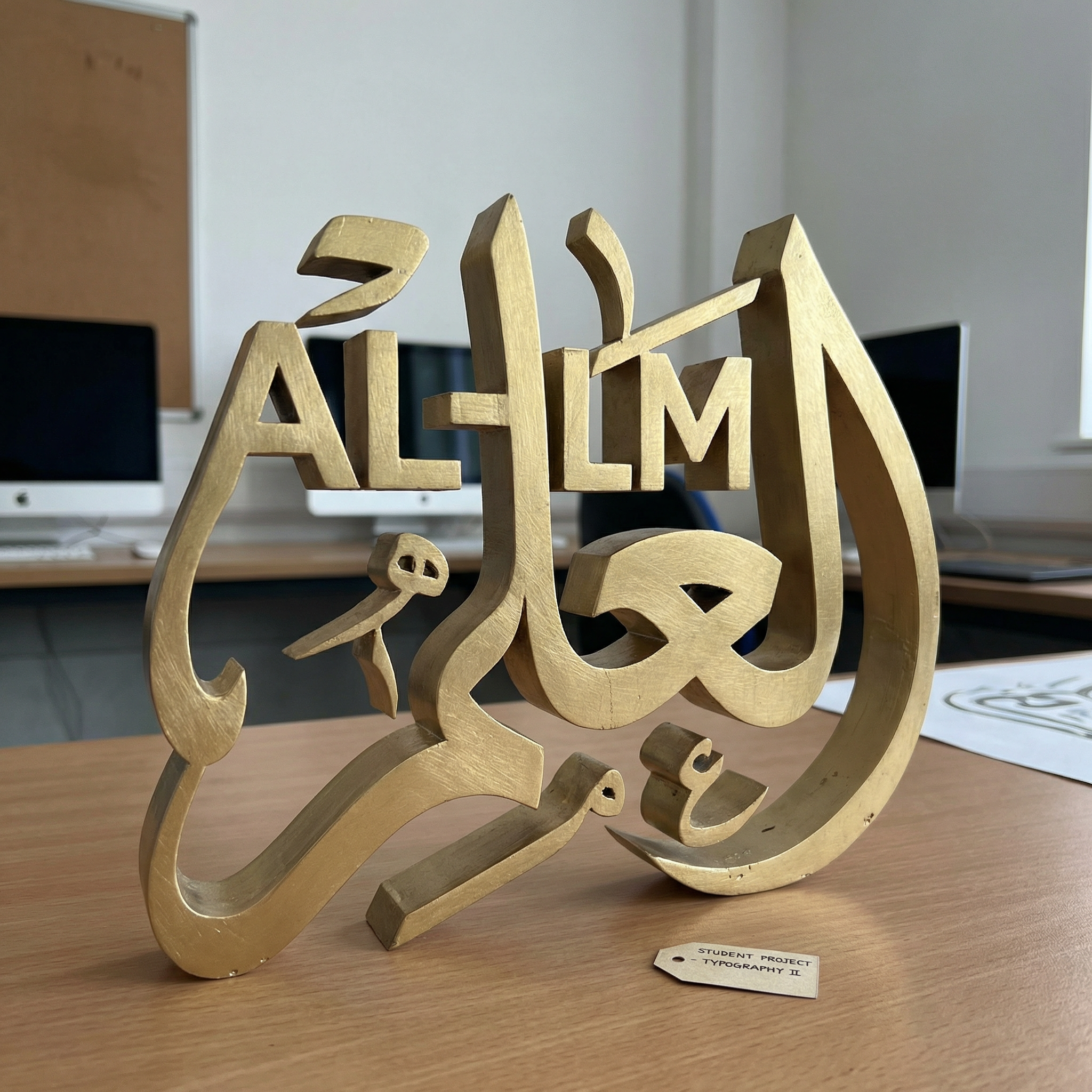 Typographic Arabic 3D art